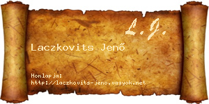 Laczkovits Jenő névjegykártya
