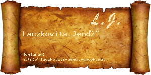 Laczkovits Jenő névjegykártya