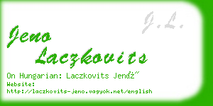 jeno laczkovits business card